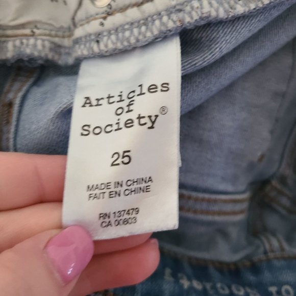 Articles of Society US Women Sz 25 Sarah Skinny Fit Light Wash Jeans Distressed - Picture 7 of 12